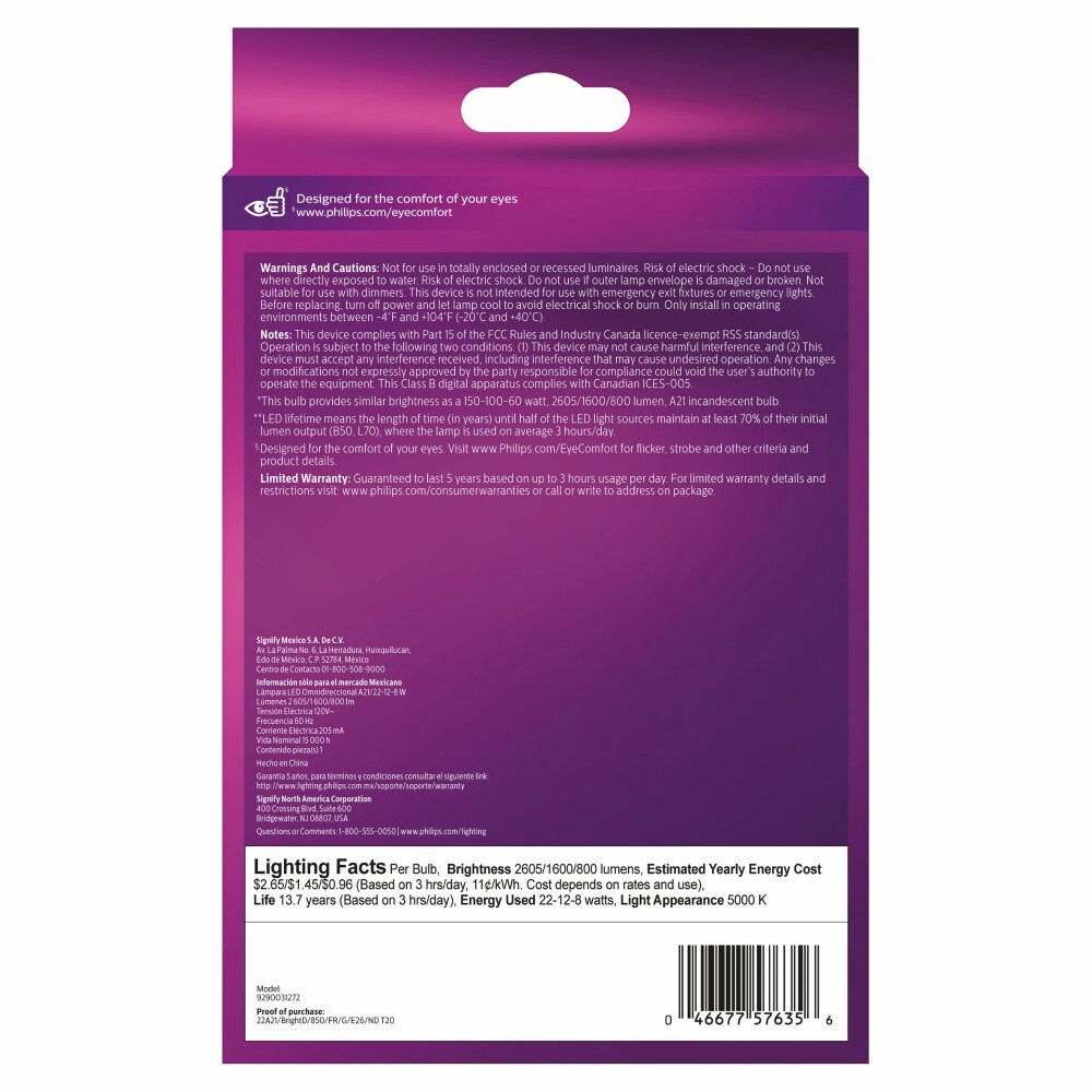 slide 2 of 2, Philips 5.5-Watt (45-Watt) Medium Base R20 Dimmable Led Light Bulbs, 1 ct