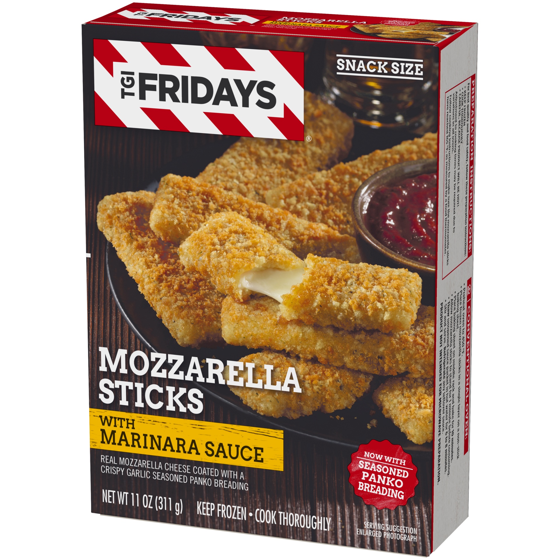 slide 3 of 6, T.G.I. Fridays TGI Fridays Mozzarella Sticks Frozen Snacks with Marinara Sauce, 11 oz