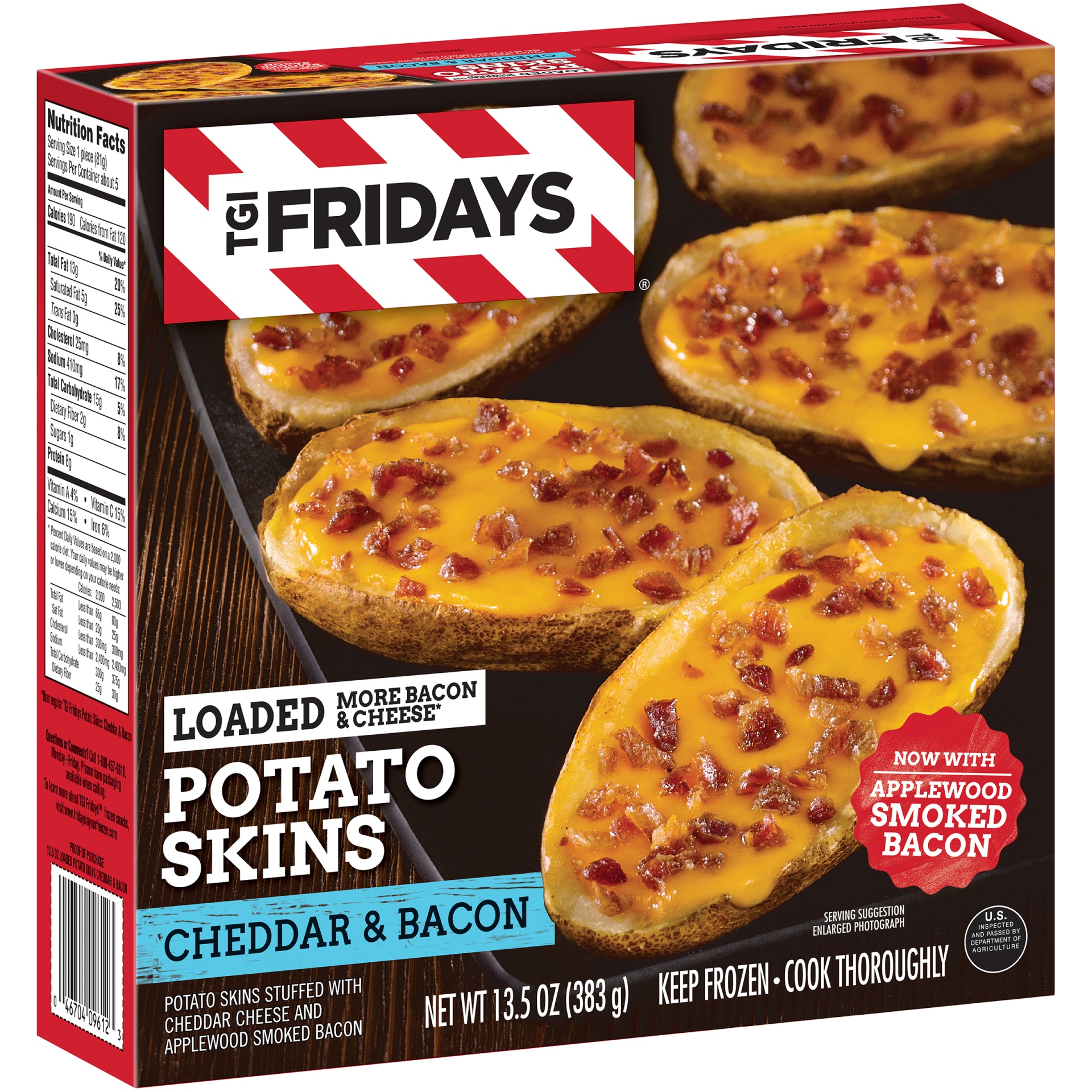 slide 6 of 10, T.G.I. Friday's Loaded Cheddar & Bacon Potato Skins Frozen Snacks - 13.5oz, 13.5 oz