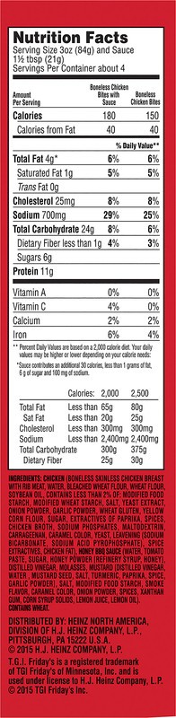 slide 3 of 5, TGIF TGI Fridays Honey BBQ Boneless Chicken Bites Frozen Snacks, 15 oz Box, 15 oz