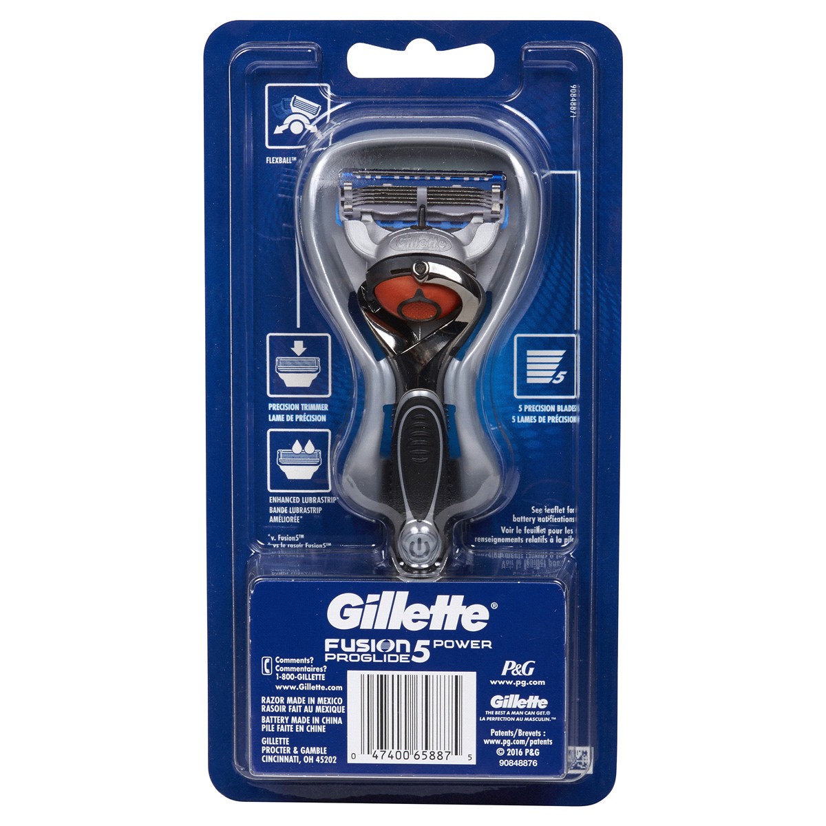 slide 3 of 9, Gillette ProGlide Power Razor for Men, 1 Gillette Power Razor Handle + 1 Blade Refill, 1 ct