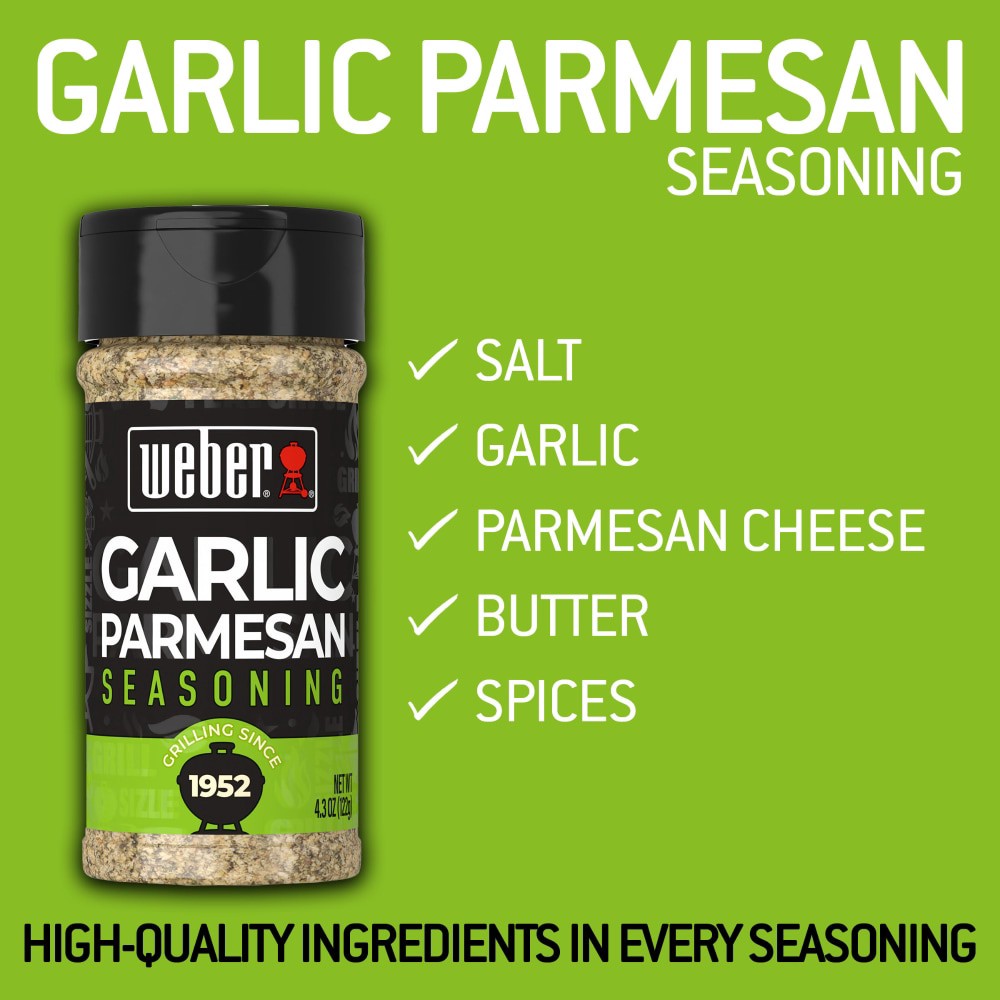 slide 6 of 6, Weber Garlic Parmesan Seasoning, Gluten Free, 2.6 oz, 2.6 oz