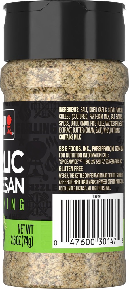 slide 2 of 6, Weber Garlic Parmesan Seasoning, Gluten Free, 2.6 oz, 2.6 oz