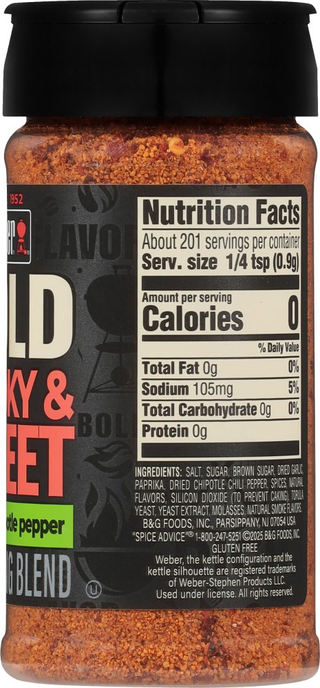 slide 4 of 6, Weber® Bold Sweet & Smoky Chipotle Seasoning, 7 oz