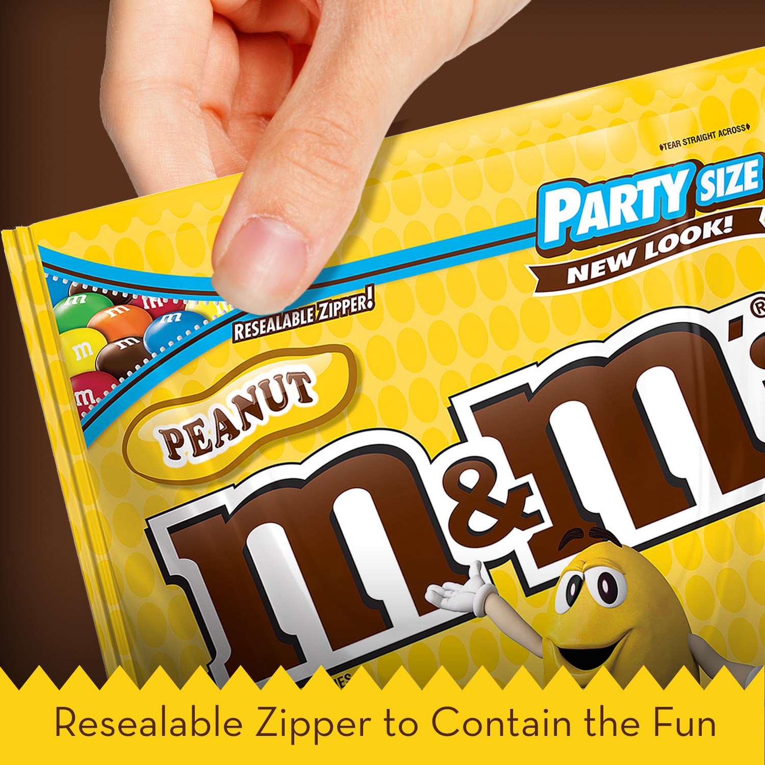 slide 5 of 7, M&M's Peanut Chocolate Candy Party Size Bag, 38 oz