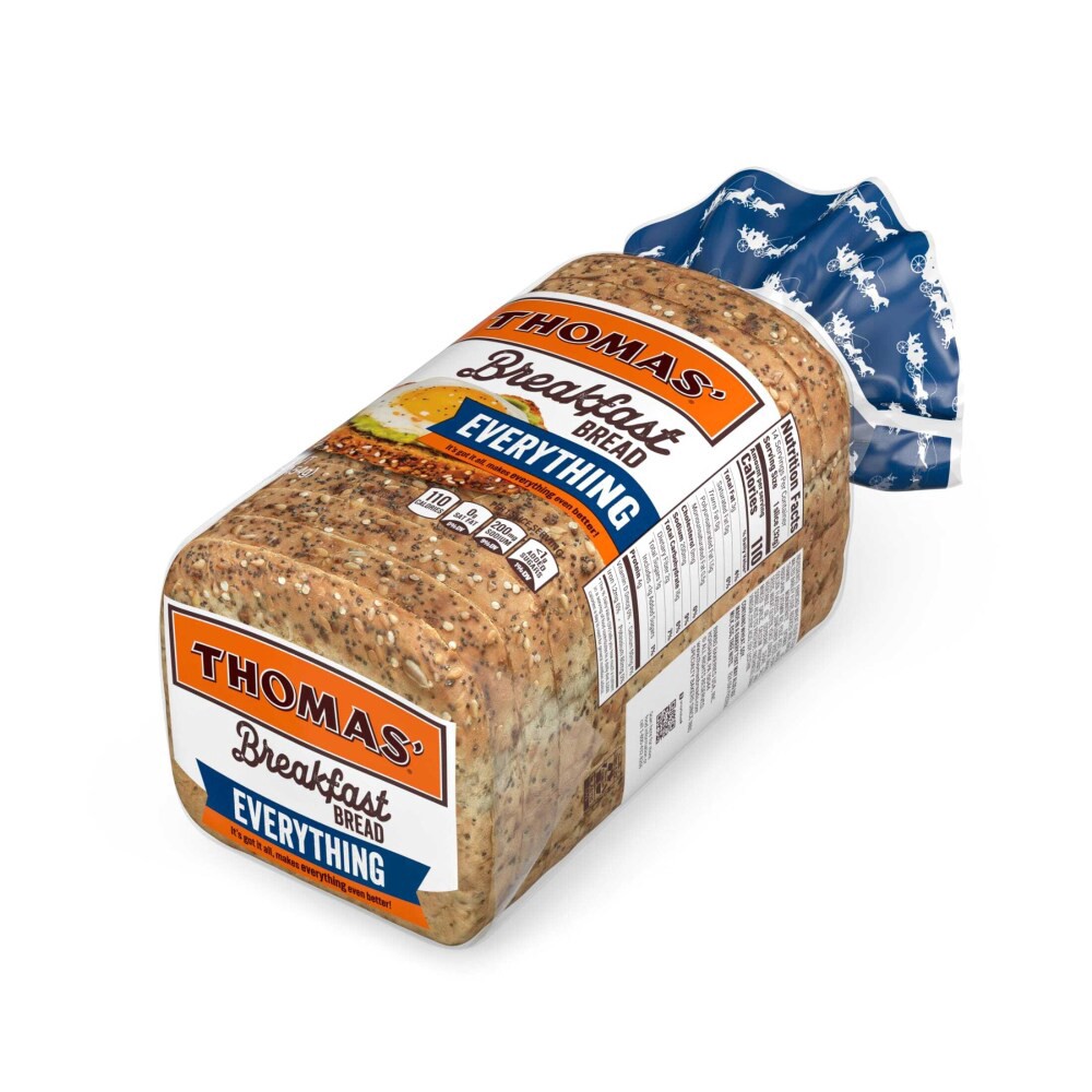 slide 3 of 5, Thomas' Everything Breakfast Bread, 16 oz, 1 lb