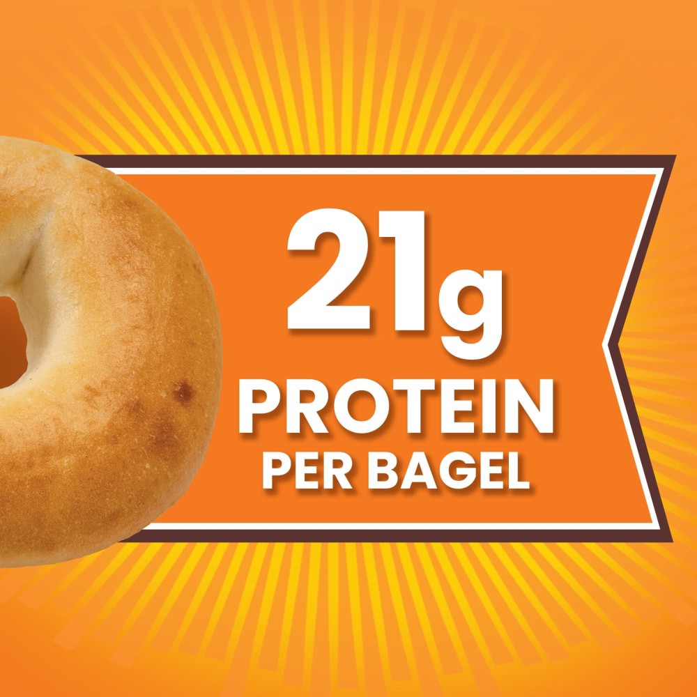 slide 4 of 5, Thomas' High Protein Plain Bagels, 4 count, Bagels, 15.5 oz Bag, 4 count
