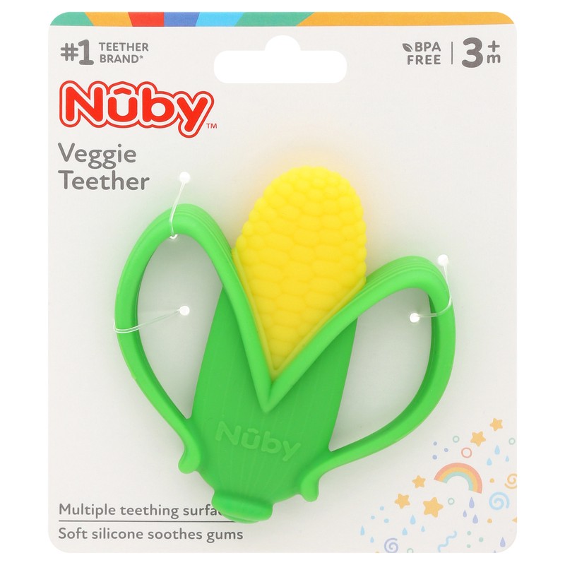slide 1 of 4, Nuby 3+ M Veggie Teether, 1 ct