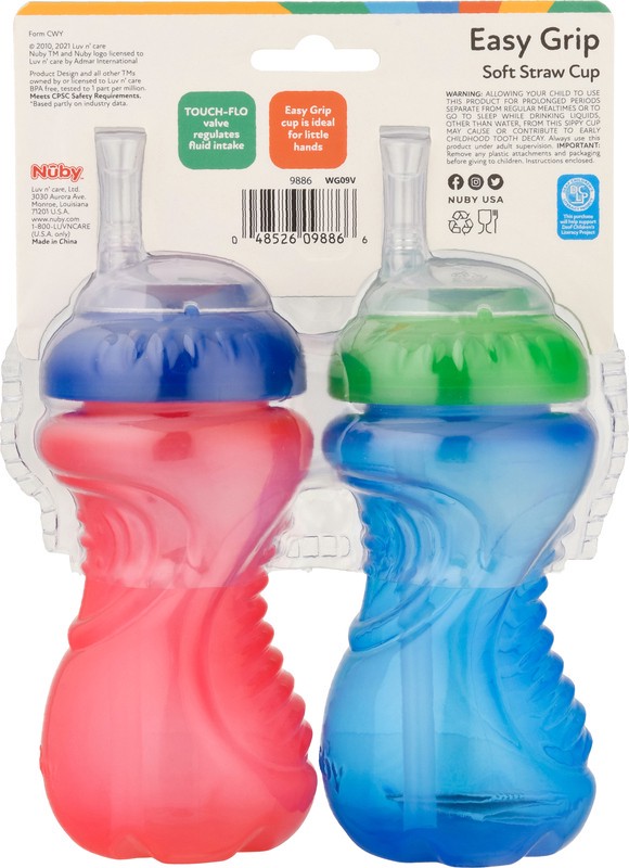 slide 4 of 4, Nuby Cups, No-Spill, 9m+, 2 ct
