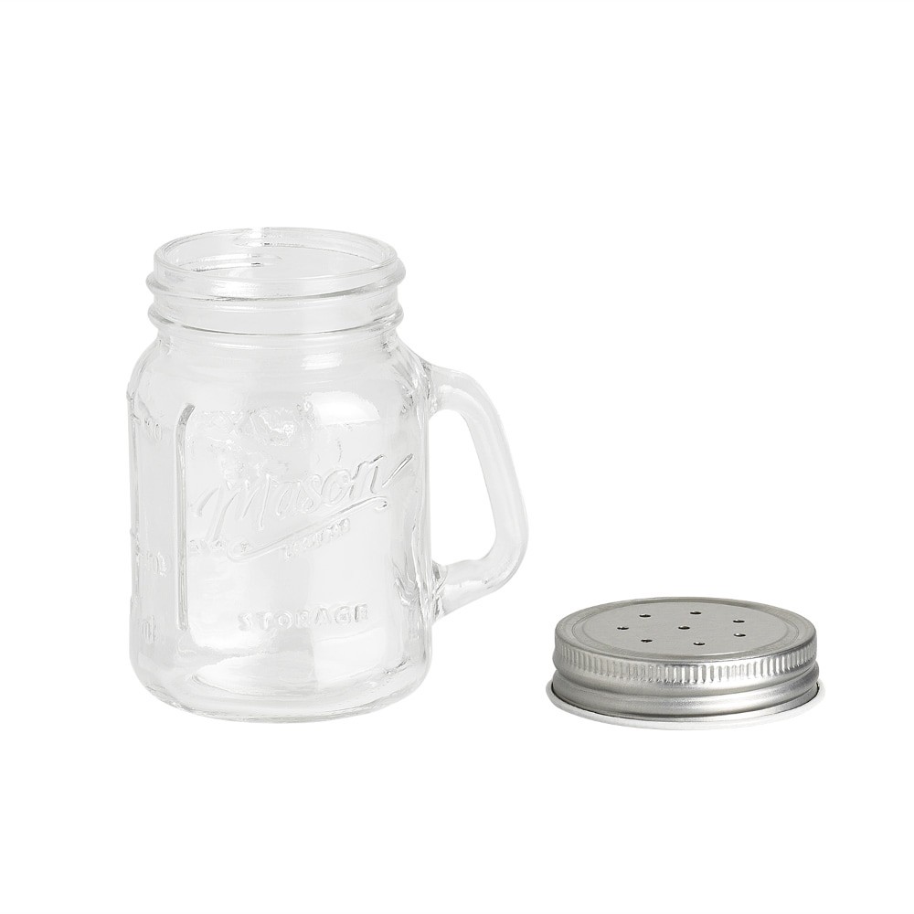 slide 2 of 3, Mason Craft & More Clear Glass Salt and Pepper Jar Shakers, 4.5 oz