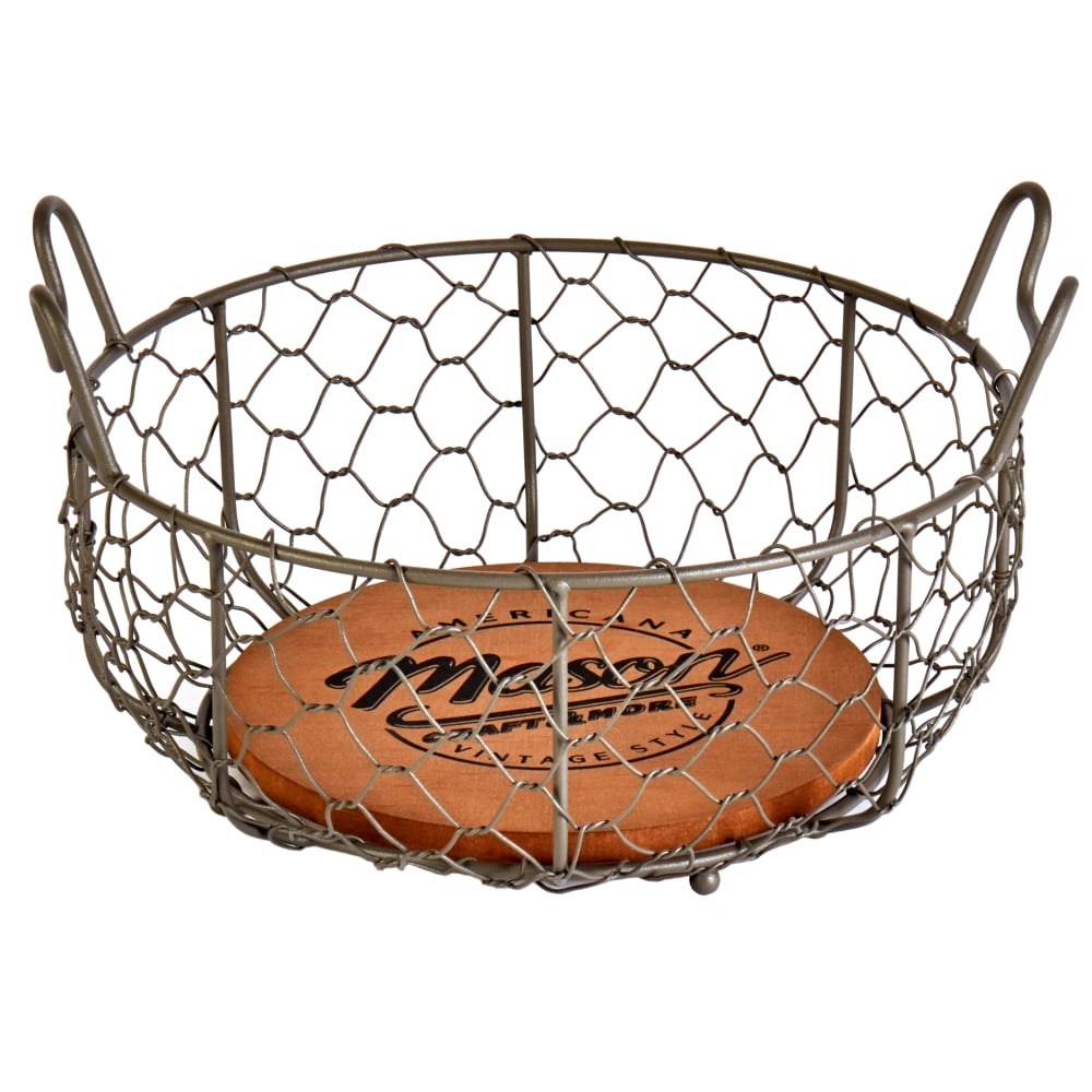 slide 1 of 1, Mason Craft & More Small Chicken Wire Basket - Brown, 1 ct