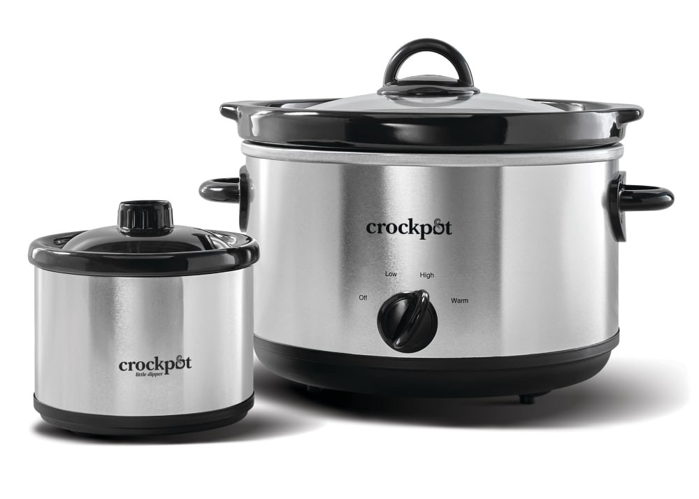 slide 2 of 2, Crock-Pot Slow Cooker With Little Dipper Warmer - Silver, 1 ct