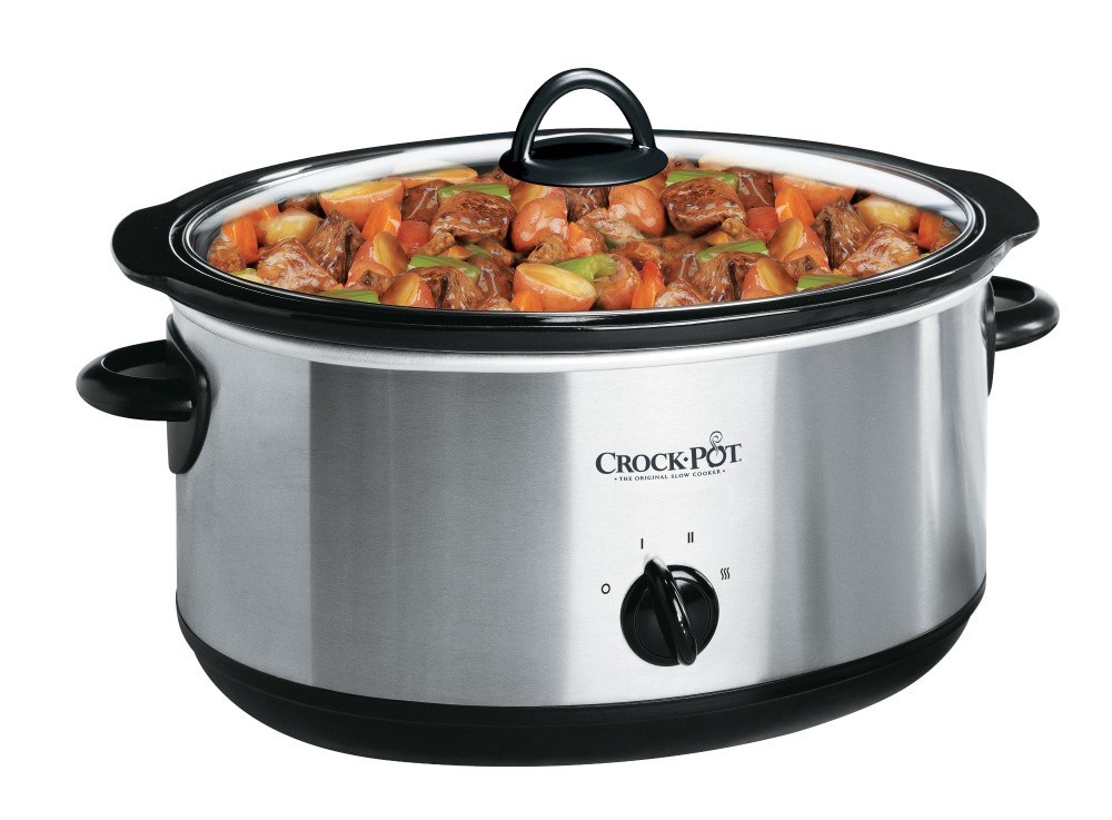 slide 2 of 2, Crock-Pot Classic Stainless Steel Slow Cooker Silver, 7 qt