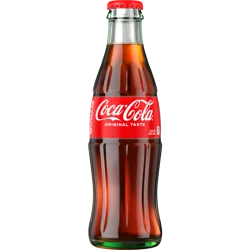Coca-Cola Cane Sugar Soda Soft Drink Glass Bottle, 8 fl oz
