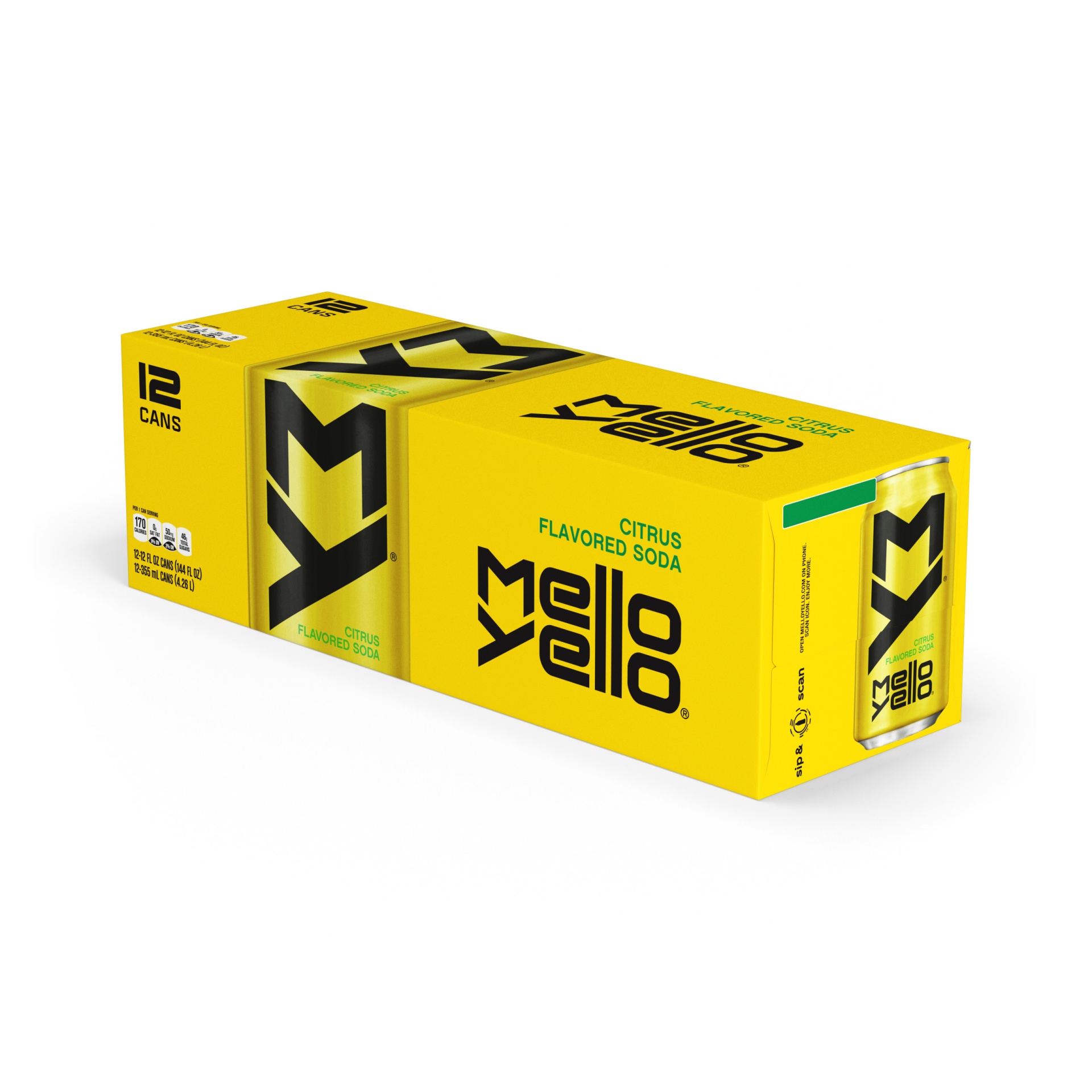 slide 5 of 10, Mello Yello Citrus, 12 ct; 12 fl oz