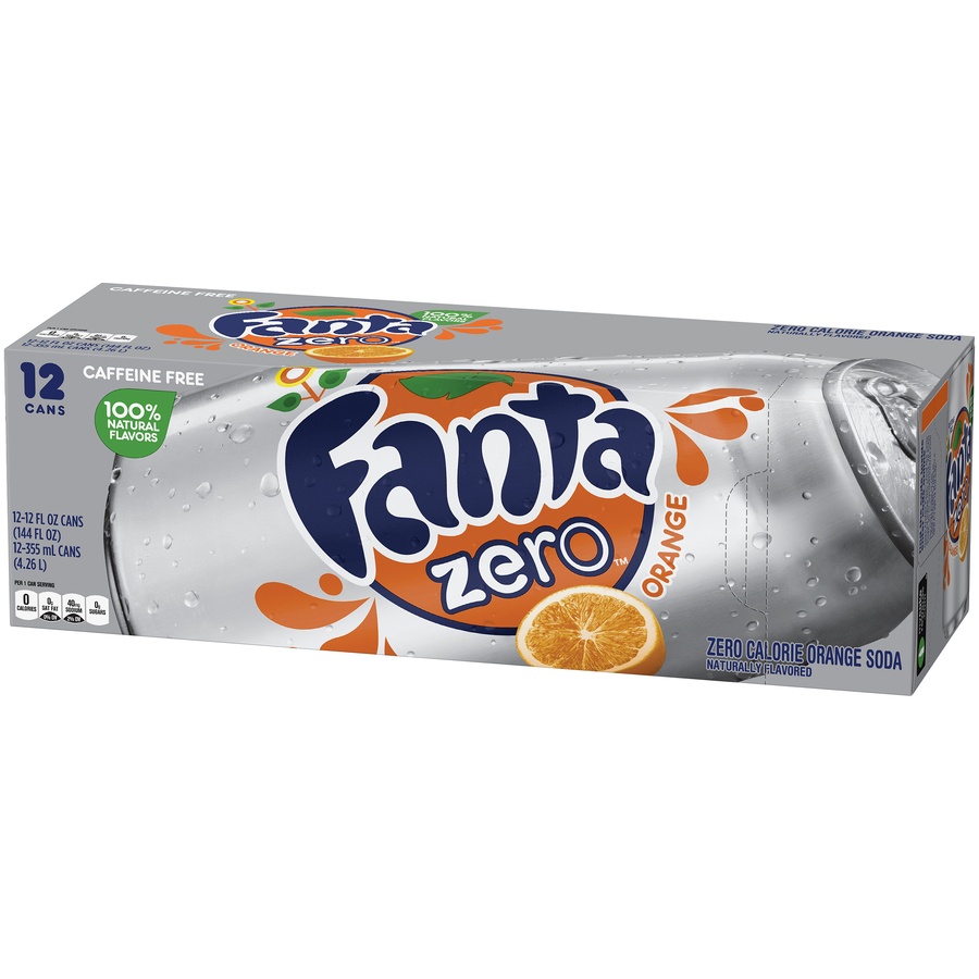 slide 3 of 8, Fanta Orange Zero Sugar Fridge Pack Cans, 12 ct; 12 fl oz
