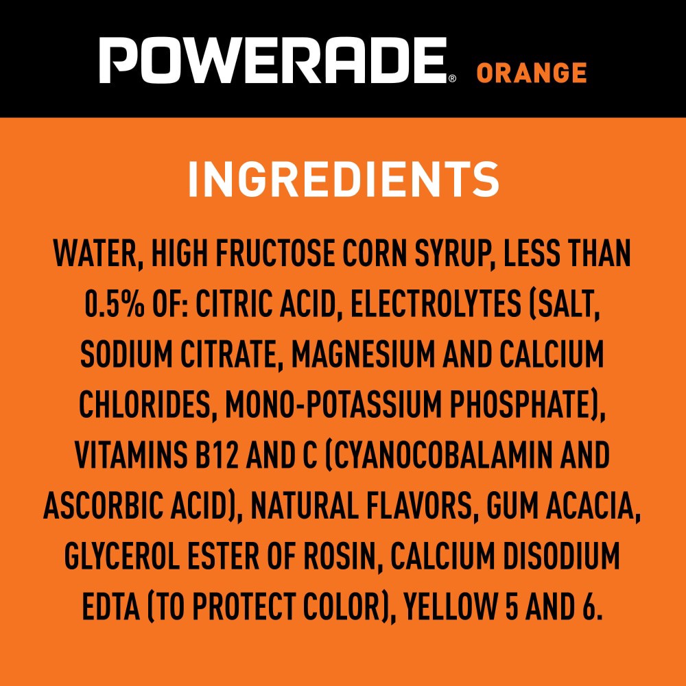 slide 3 of 6, POWERADE Orange Sports Drink, 20 fl oz (Pack of 8), 8 ct; 20 fl oz
