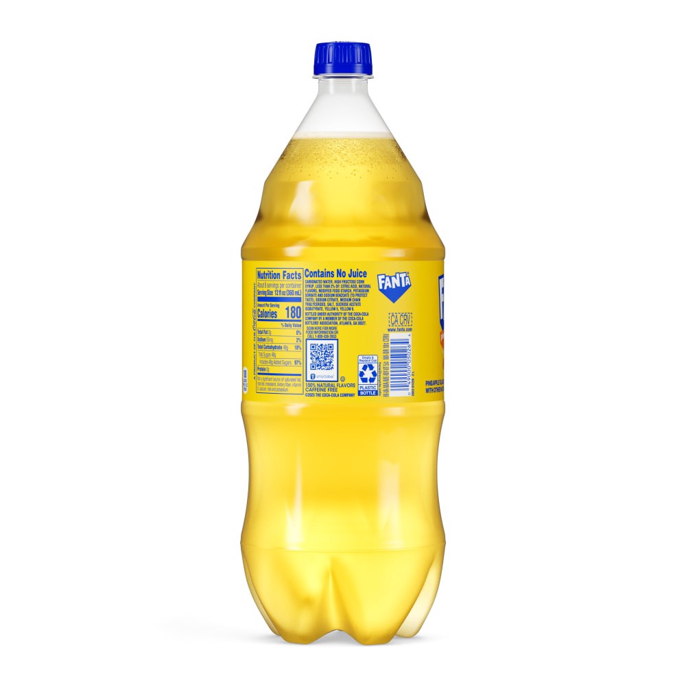slide 2 of 5, Fanta Pineapple Soda Bottle, 2 Liters, 2 liter
