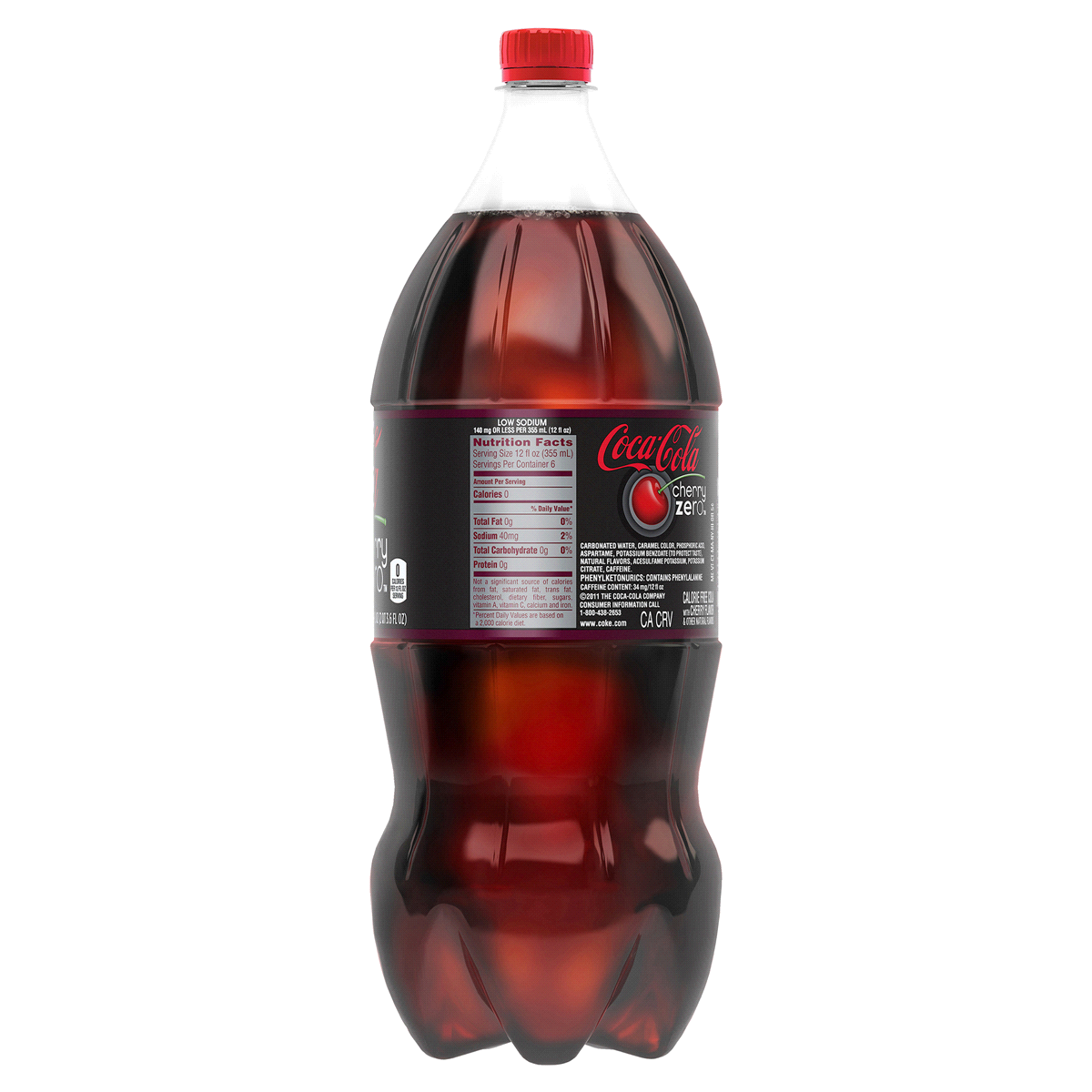 slide 2 of 2, Coca-Cola Cherry Zero Bottle, 2 Liters, 2 liter