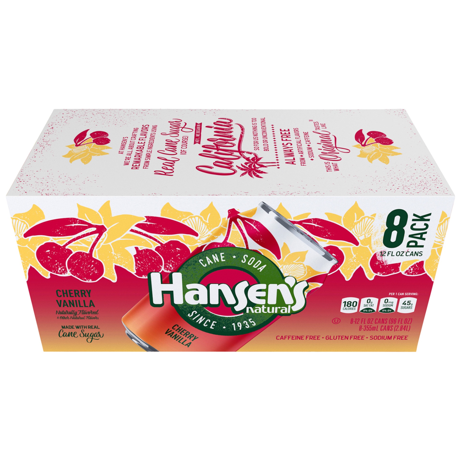 slide 2 of 2, Hansen's Cherry Vanilla Soda, 8 ct; 12 fl oz