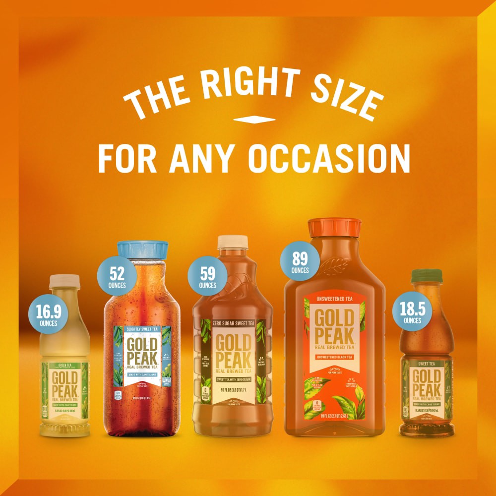 slide 2 of 6, Gold Peak Slightly Sweet Tea Bottle, 52 fl oz, 52 fl oz