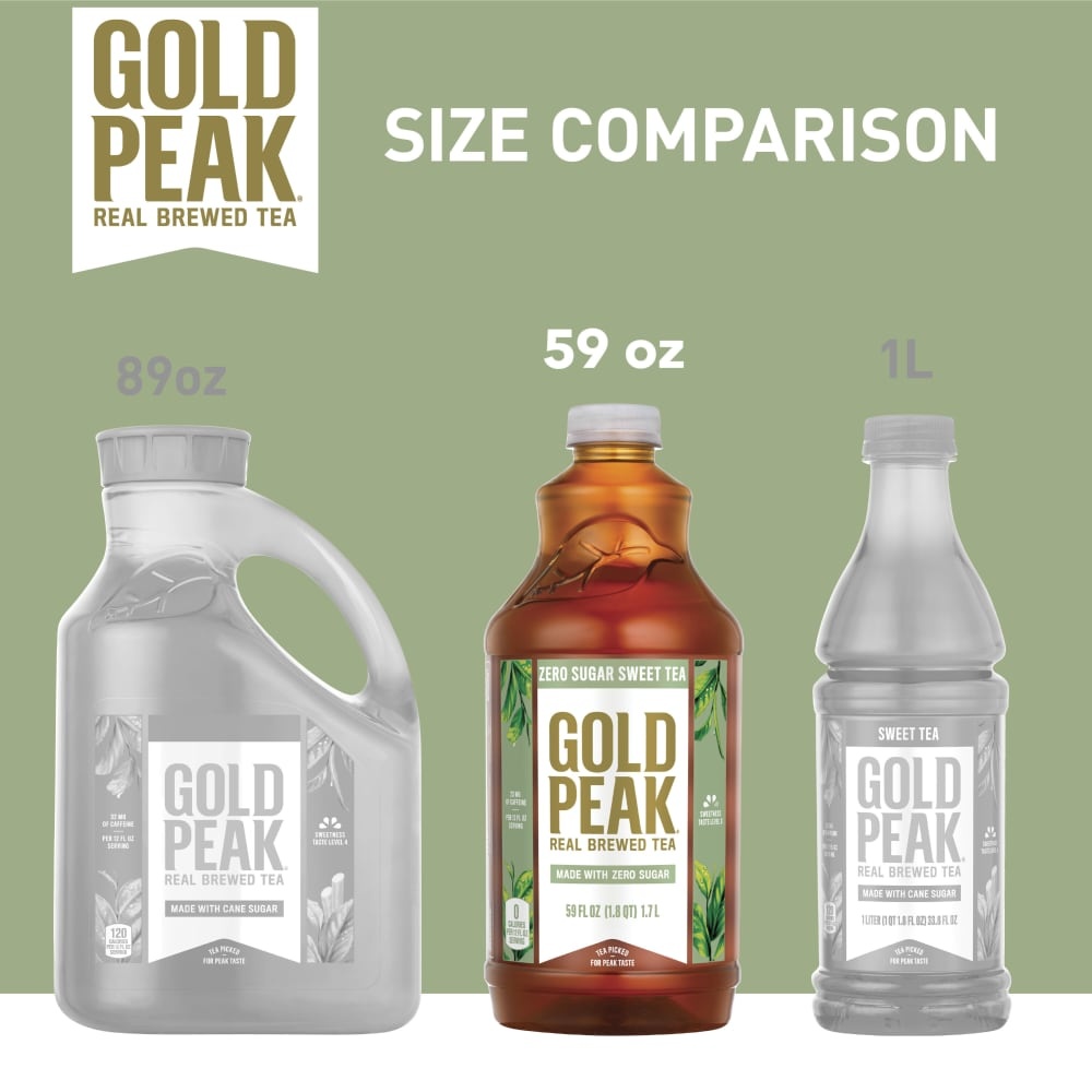 slide 2 of 5, Gold Peak Zero Sugar Sweet Tea Bottle, 59 fl oz, 59 oz
