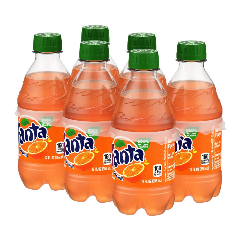 slide 2 of 4, Fanta Orange Soda Bottles, 12 fl oz, 6 Pack, 6 ct; 12 oz