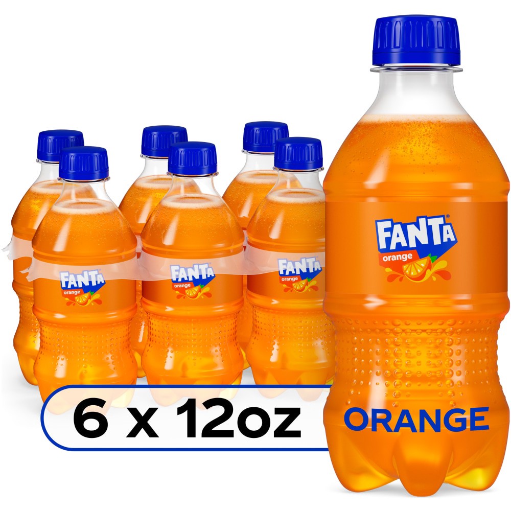 slide 6 of 6, Fanta Orange Soda Bottles, 12 fl oz, 6 Pack, 6 ct; 12 oz