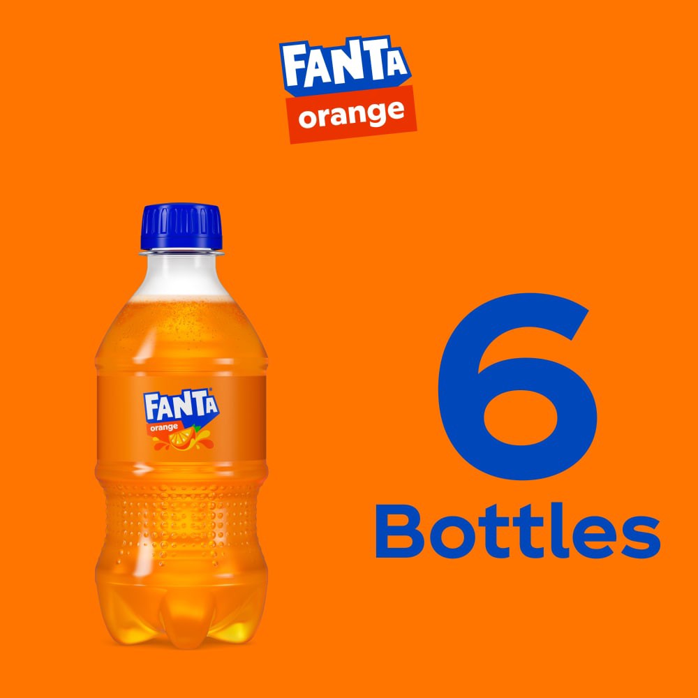 slide 4 of 4, Fanta Orange Soda Bottles, 12 fl oz, 6 Pack, 6 ct; 12 oz