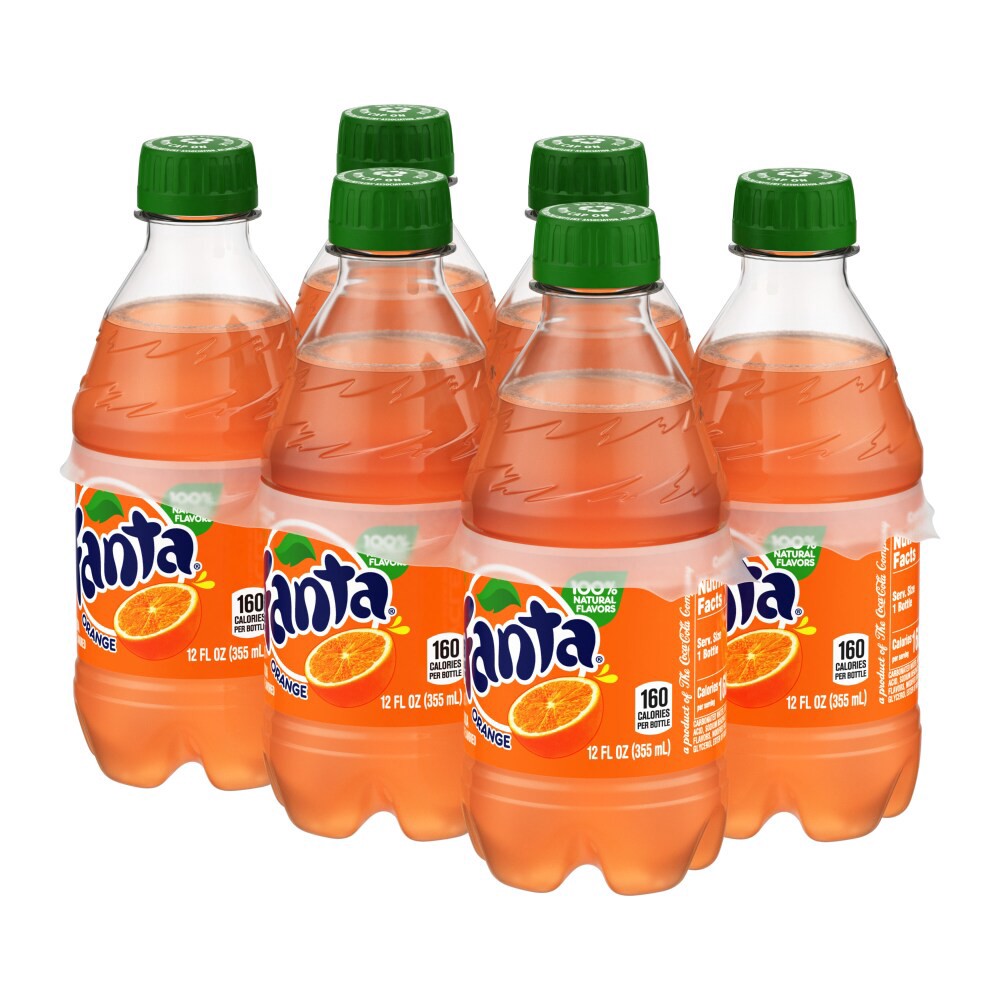 slide 4 of 4, Fanta Orange Soda Bottles, 12 fl oz, 6 Pack, 6 ct; 12 oz