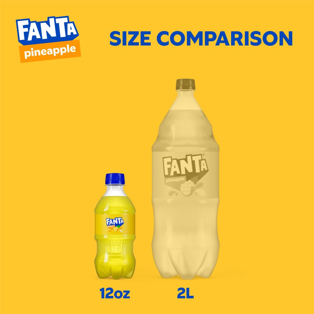 slide 3 of 6, Fanta Pineapple Soda Soft Drink, 12 fl oz Bottles, 6 Pack, 6 ct; 12 fl oz
