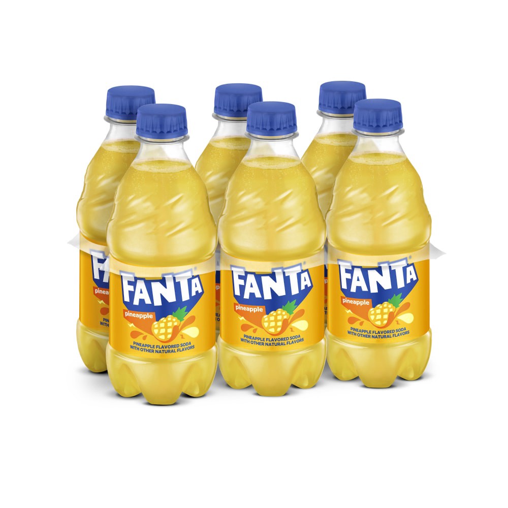 slide 2 of 4, Fanta Pineapple Soda Soft Drink, 12 fl oz Bottles, 6 Pack, 6 ct