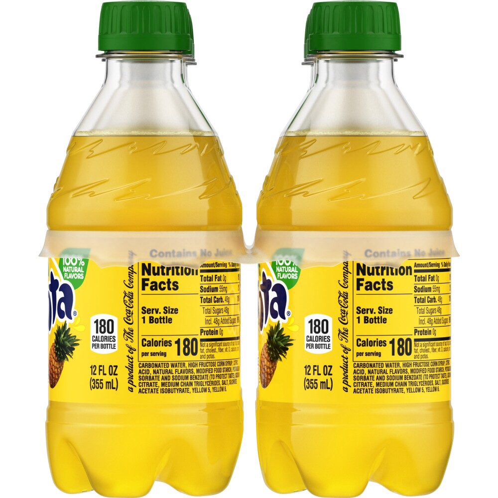 slide 3 of 4, Fanta Pineapple Soda Soft Drink, 12 fl oz Bottles, 6 Pack, 6 ct