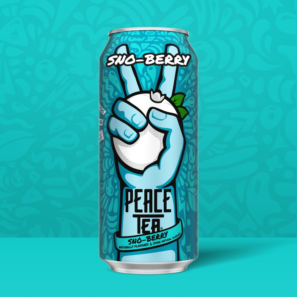 slide 6 of 6, Peace Tea Sno-Berry, Iced Tea with Natural Berry Flavors, 16 fl oz Can, 16 fl oz