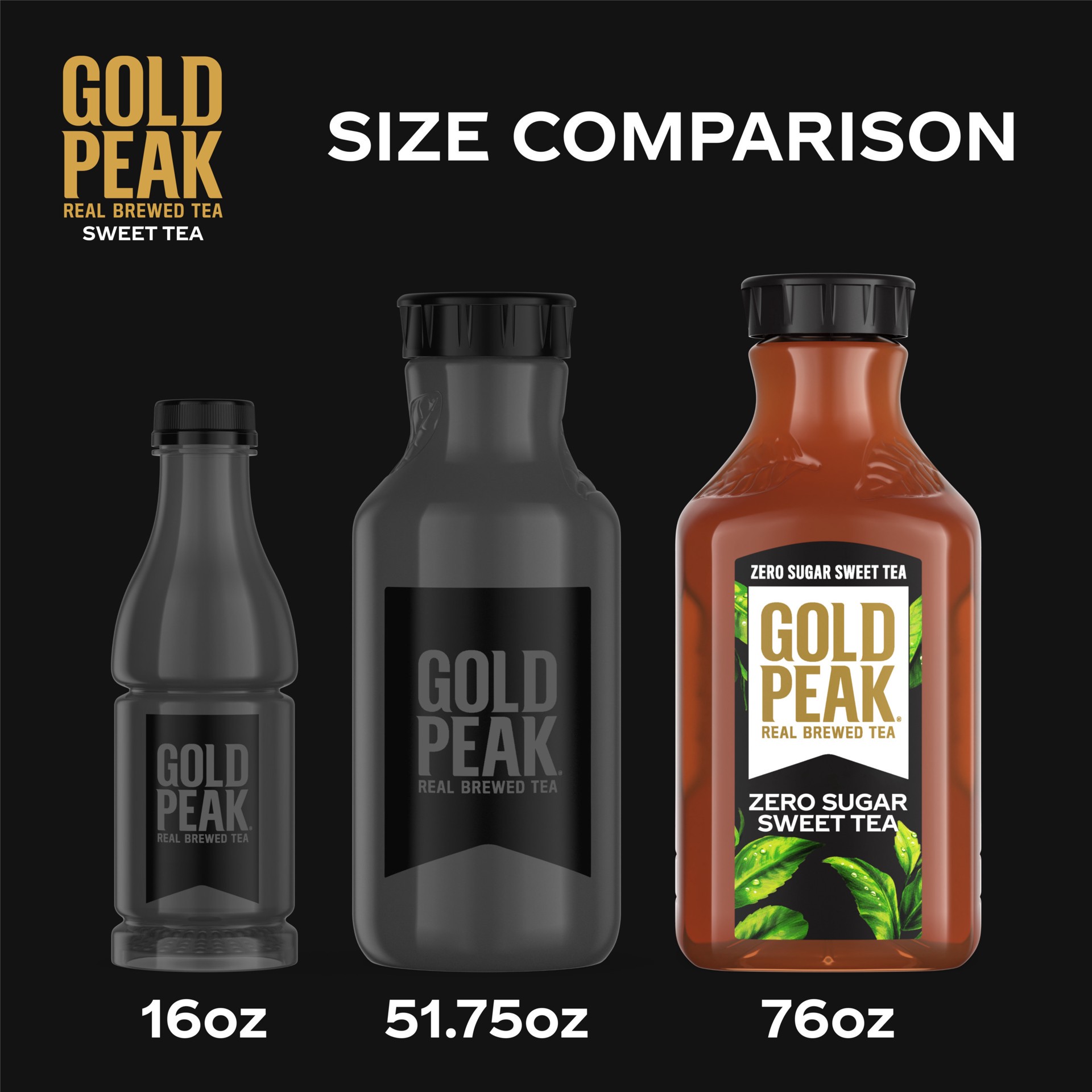 slide 3 of 5, Gold Peak Zero Sugar Sweet Tea Bottle, 76 fl oz, 76 fl oz