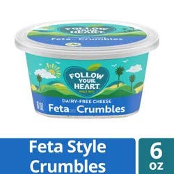 Follow Your Heart Dairy Free Cheese, Feta Cheese Crumbles, Non-GMO, Gluten Free, Lactose Free, A Vegan, Plant Based Cheese that’s Great on Sandwiches or Beautifully Melty for Nachos, 6 OZ Tub