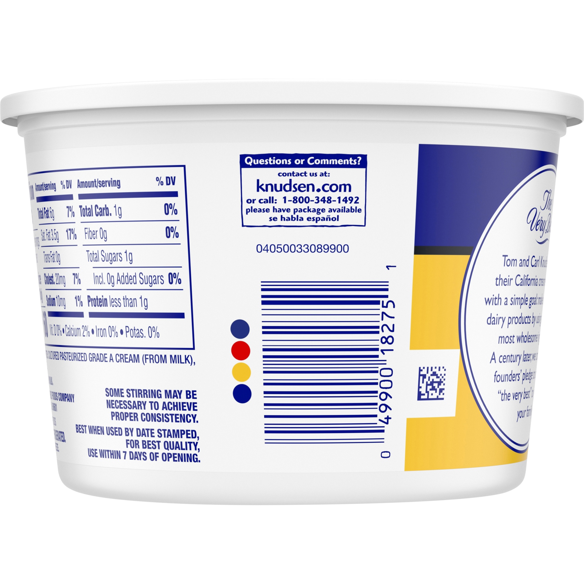 slide 4 of 6, Knudsen Sour Cream 16 oz Tub, 16 oz