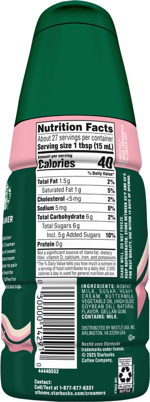 slide 2 of 5, Starbucks Birthday Cake Pop Creamer, 14 fl oz