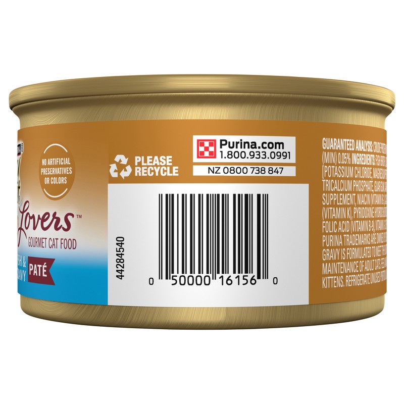 slide 4 of 4, Fancy Feast Cat Food, Gourmet, Ocean Whitefish & Tuna Feast In Gravy, Pate, 3 oz
