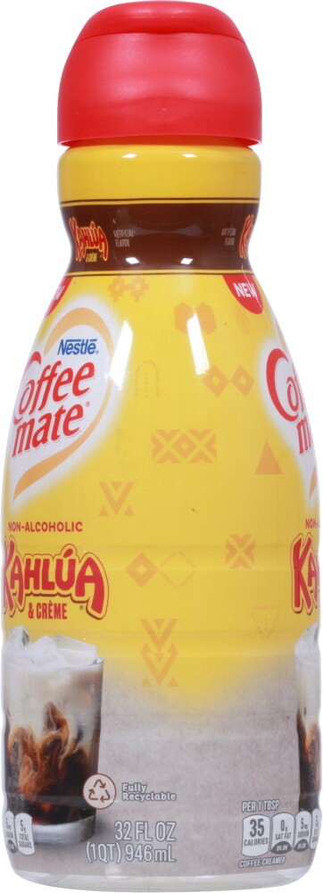 slide 4 of 6, Coffee mate Kahlua and Creme Non-Alcoholic Liquid Coffee Creamer, 32 Fl Oz, 32 oz