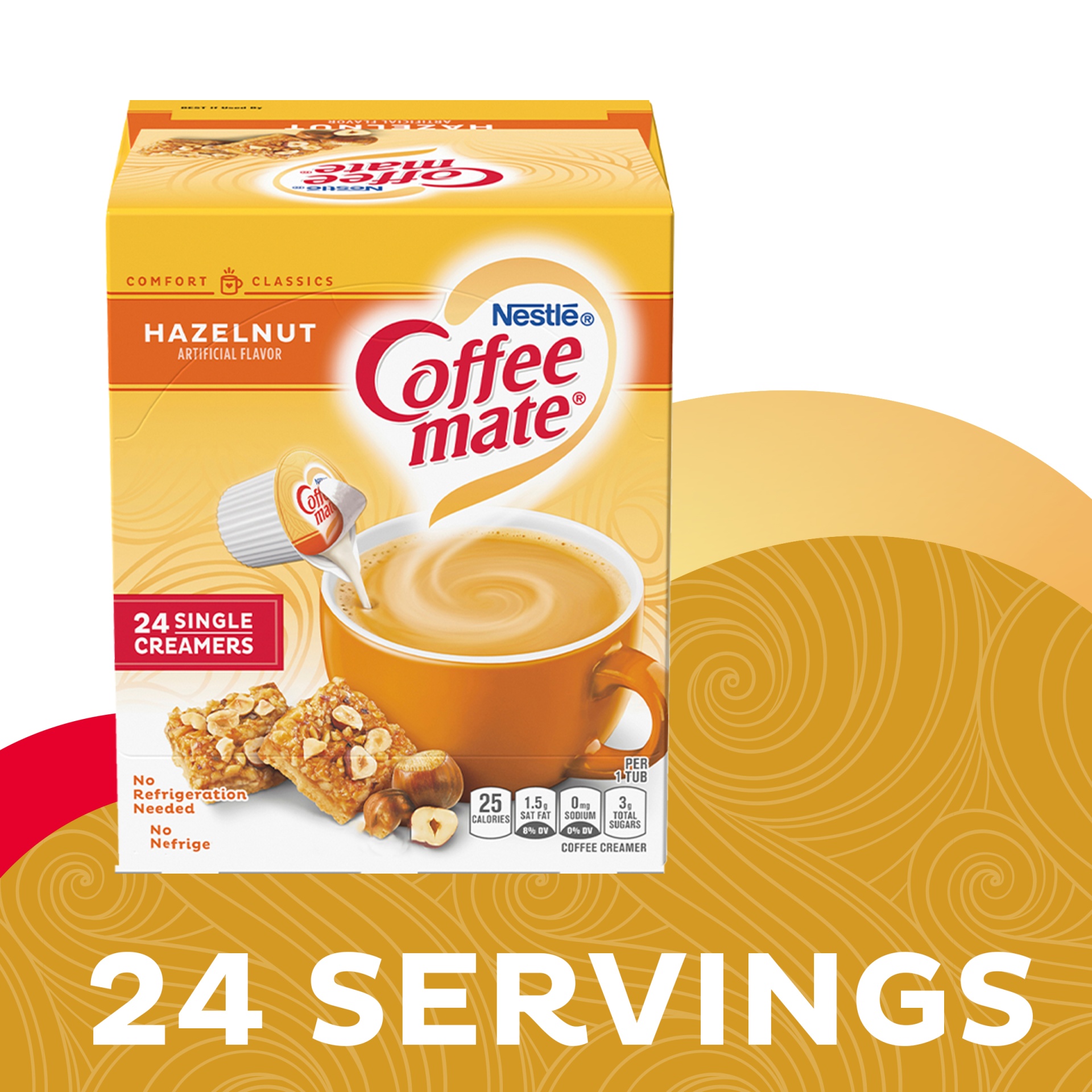 slide 5 of 8, Coffee mate Nestle Coffee mate Hazelnut Liquid Coffee Creamer Singles, 24 Count, 9 oz