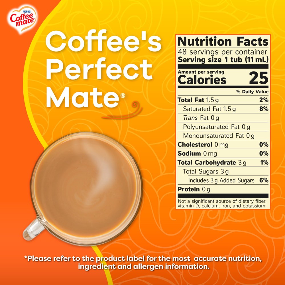 slide 6 of 6, Nestlé Coffee Mate Hazelnut Rich & Smooth Creamer Tubs, 48 ct / 18 fl oz