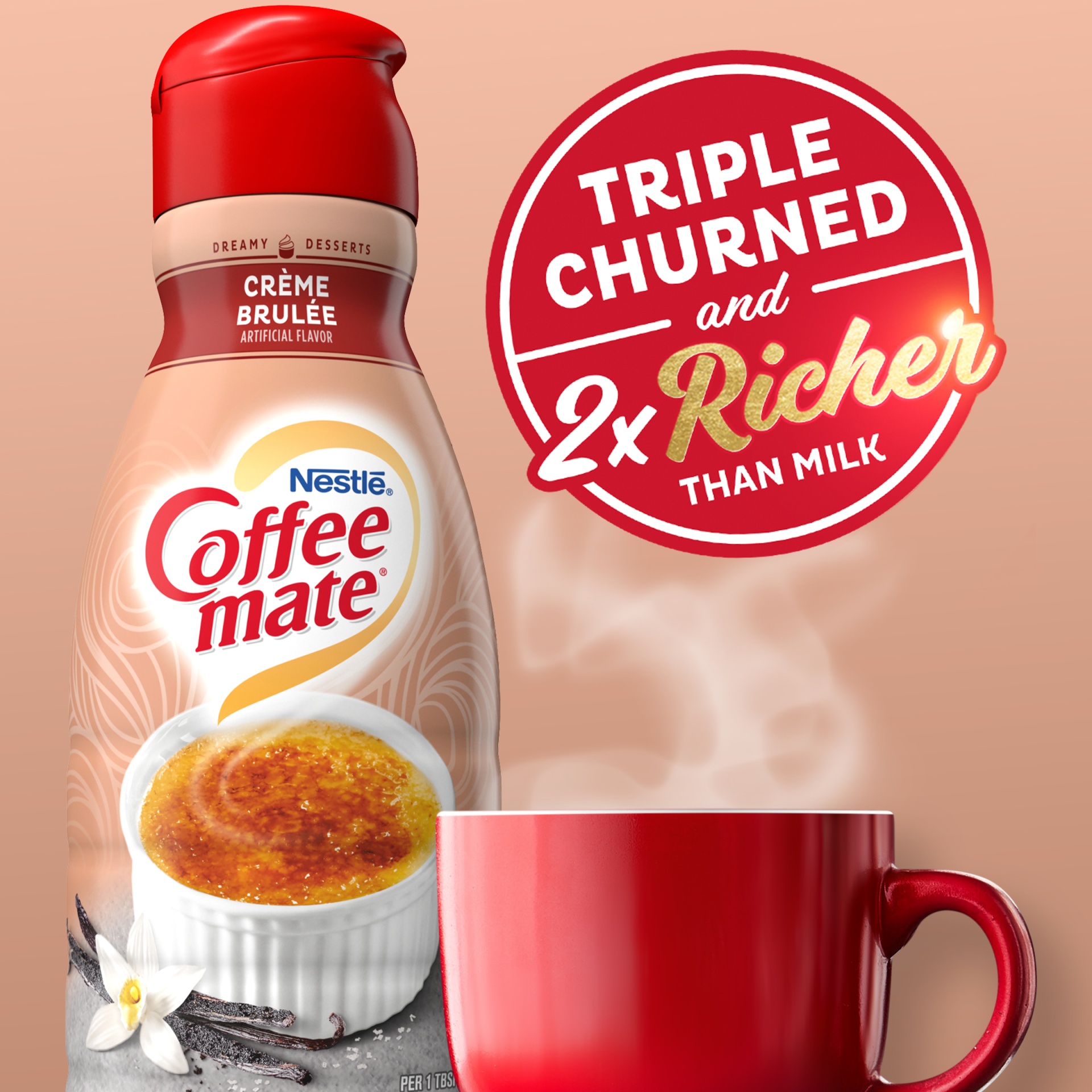slide 2 of 5, Coffee mate Creme Brulee Flavored Liquid Coffee Creamer, 32 oz
