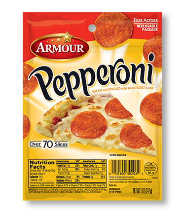 slide 1 of 1, Armour Original Pepperoni Slices 5 Ounces, 5 oz