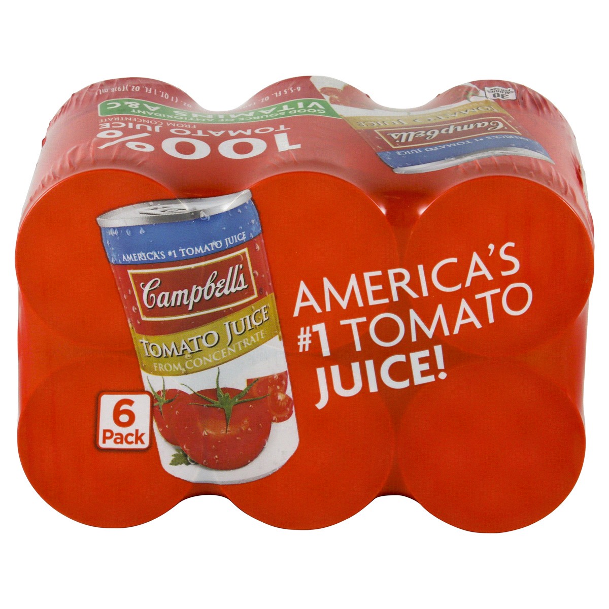 slide 4 of 4, Campbell's 100% Tomato Juice, 5.5 fl oz Can (6 Pack), 33.000 fl oz