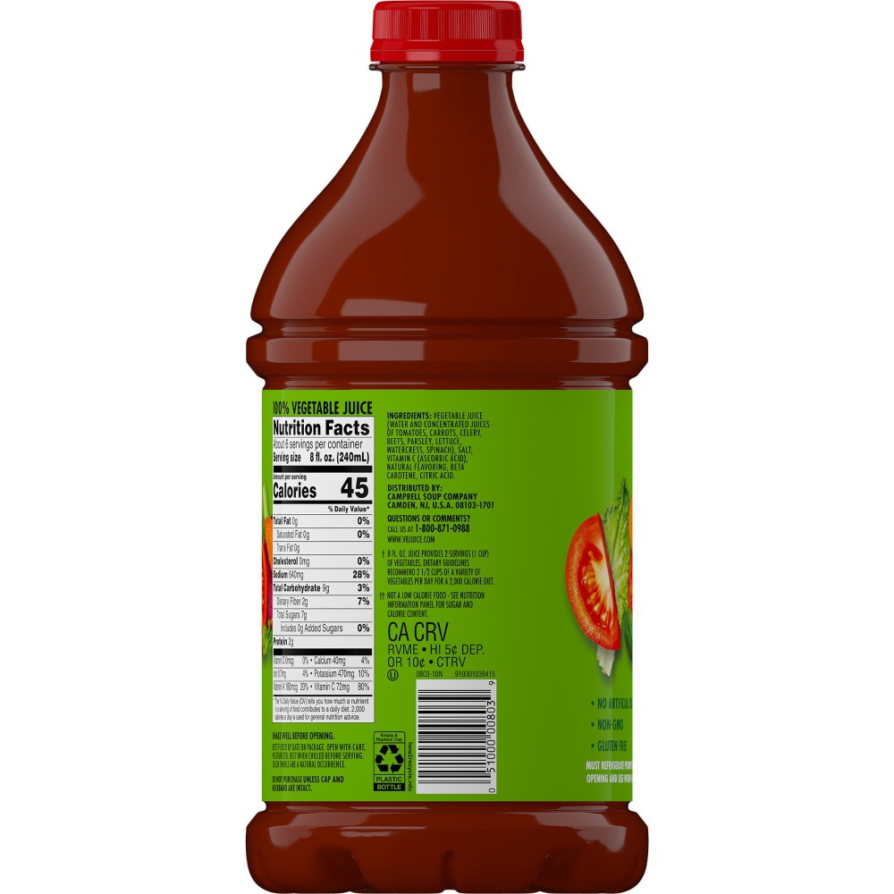 slide 3 of 6, V8 Original 100% Vegetable Juice, 46 fl oz Bottle, 46.000 fl oz