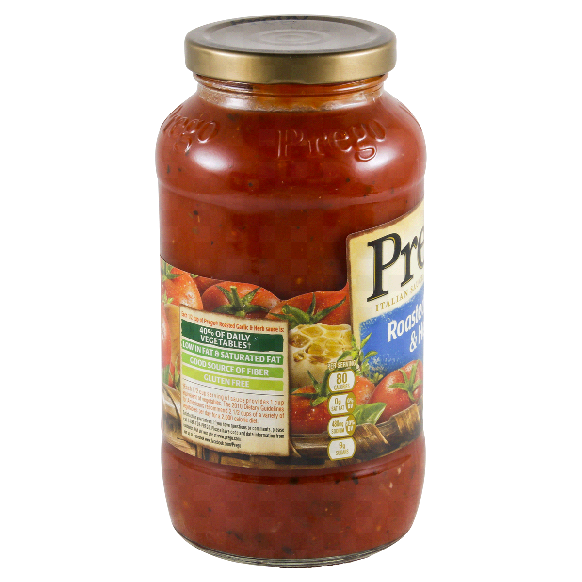 slide 25 of 90, Prego Roasted Garlic & Herb Italian Sauce, 24 oz