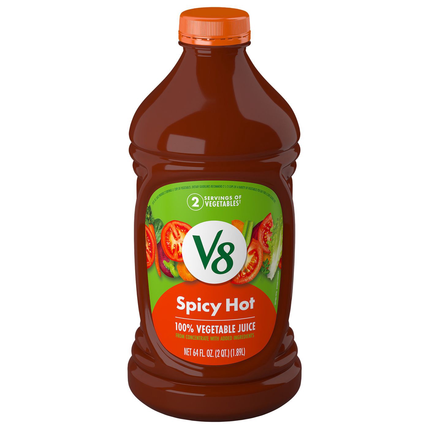 slide 1 of 1, V8 Spicy Hot 100% Vegetable Juice, 64 fl oz
