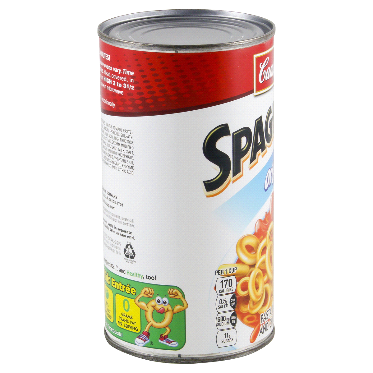 slide 4 of 8, Campbell's SpaghettiOs Original Canned Pasta, 22.4 oz Can, 22.4 oz