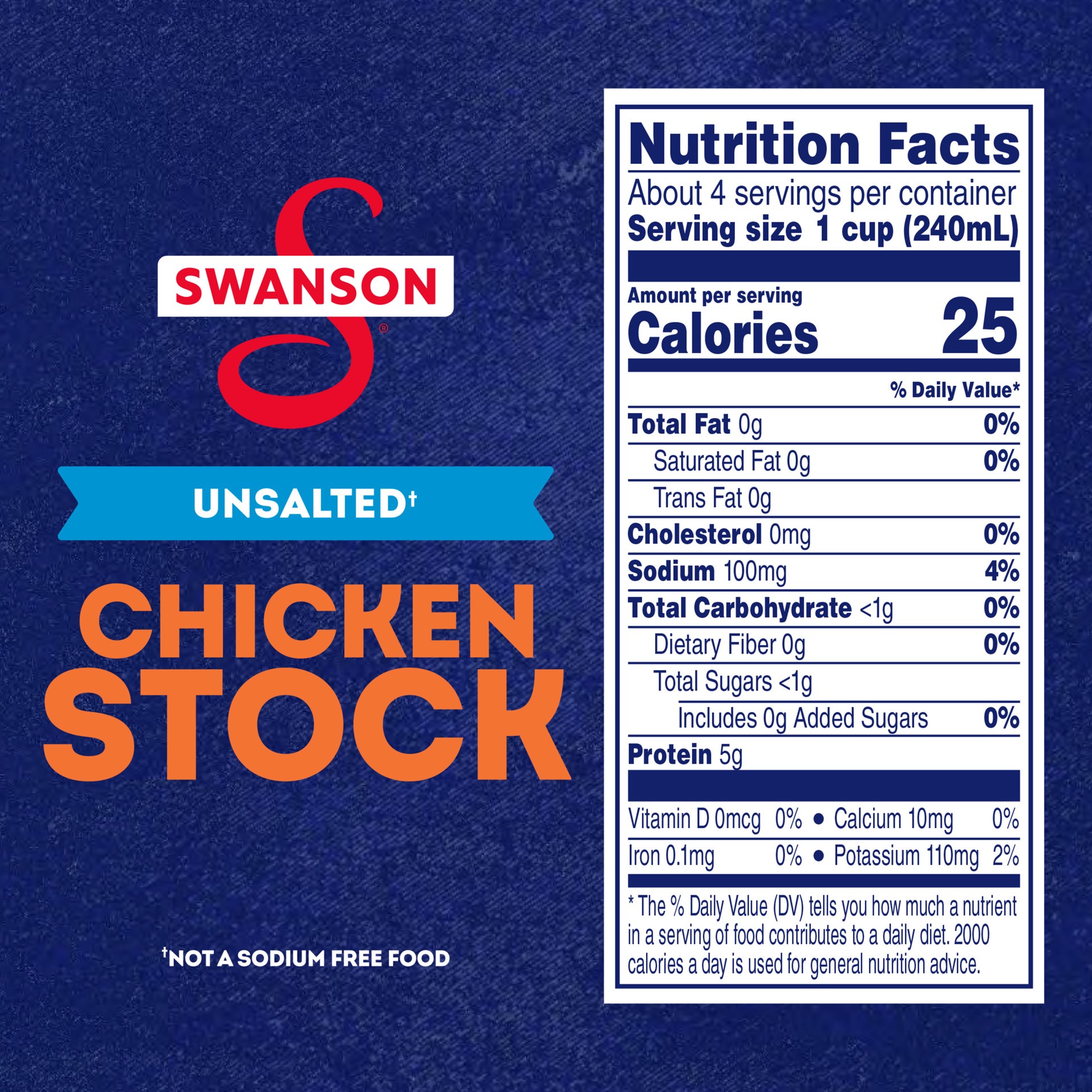 slide 5 of 5, Swanson Unsalted Chicken Stock, 32 oz Carton, 32 oz